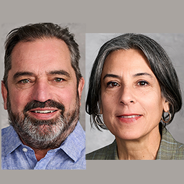 head shot of scott keeley next to head shot of regina deangelo